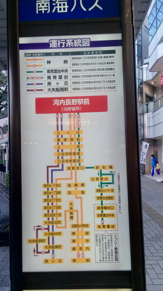 河内長野駅前6番乗り場　系統表